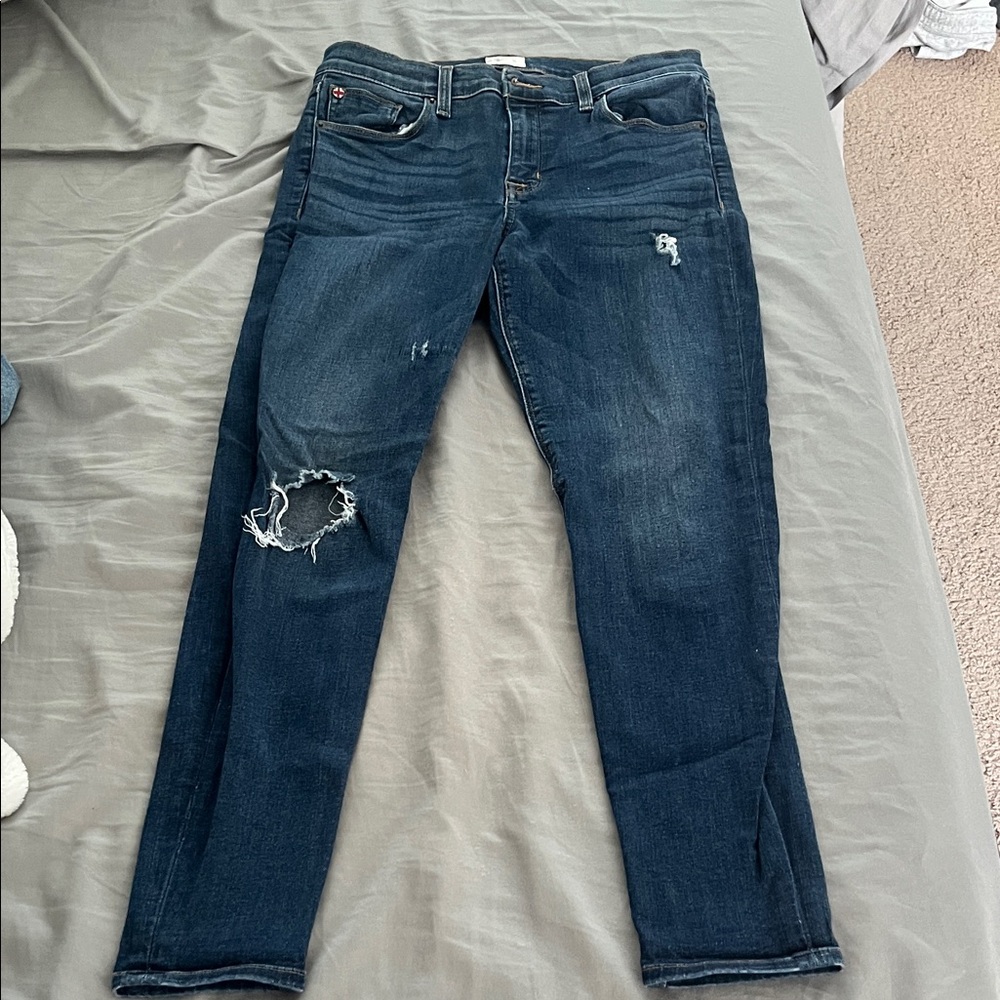 Hudson Jeans Dark Blue Distressed Skinny Jeans